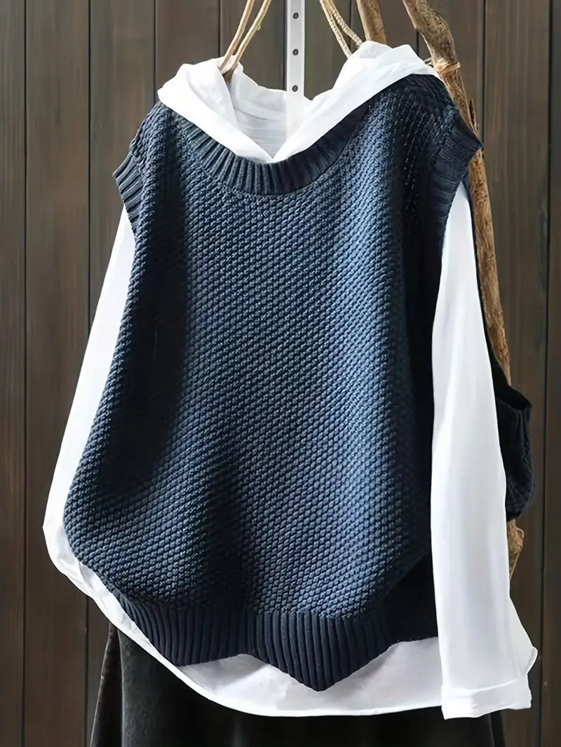 Marie - Pull ras du cou sans manches pour femme