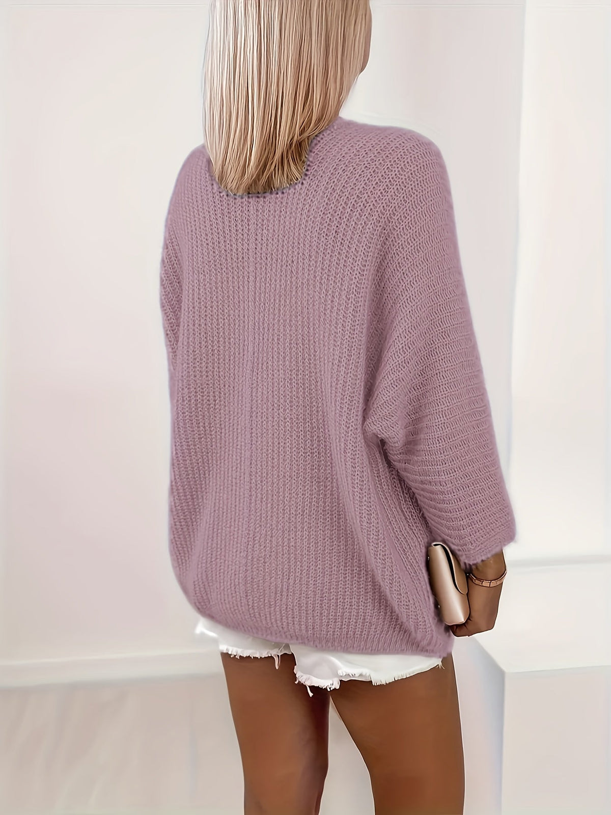 Karine - Cardigan Élégant Oversize Grosse Maille
