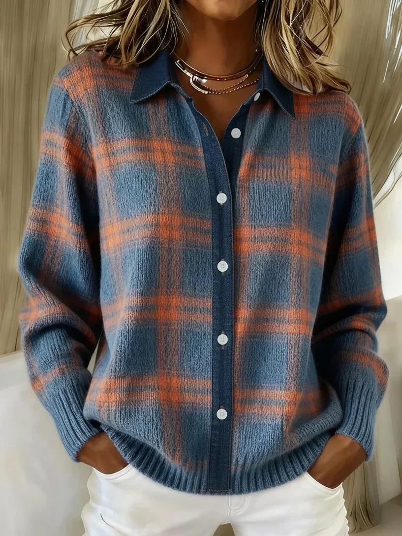 Nathalie - Cardigan Élégant Oversize Imprimé