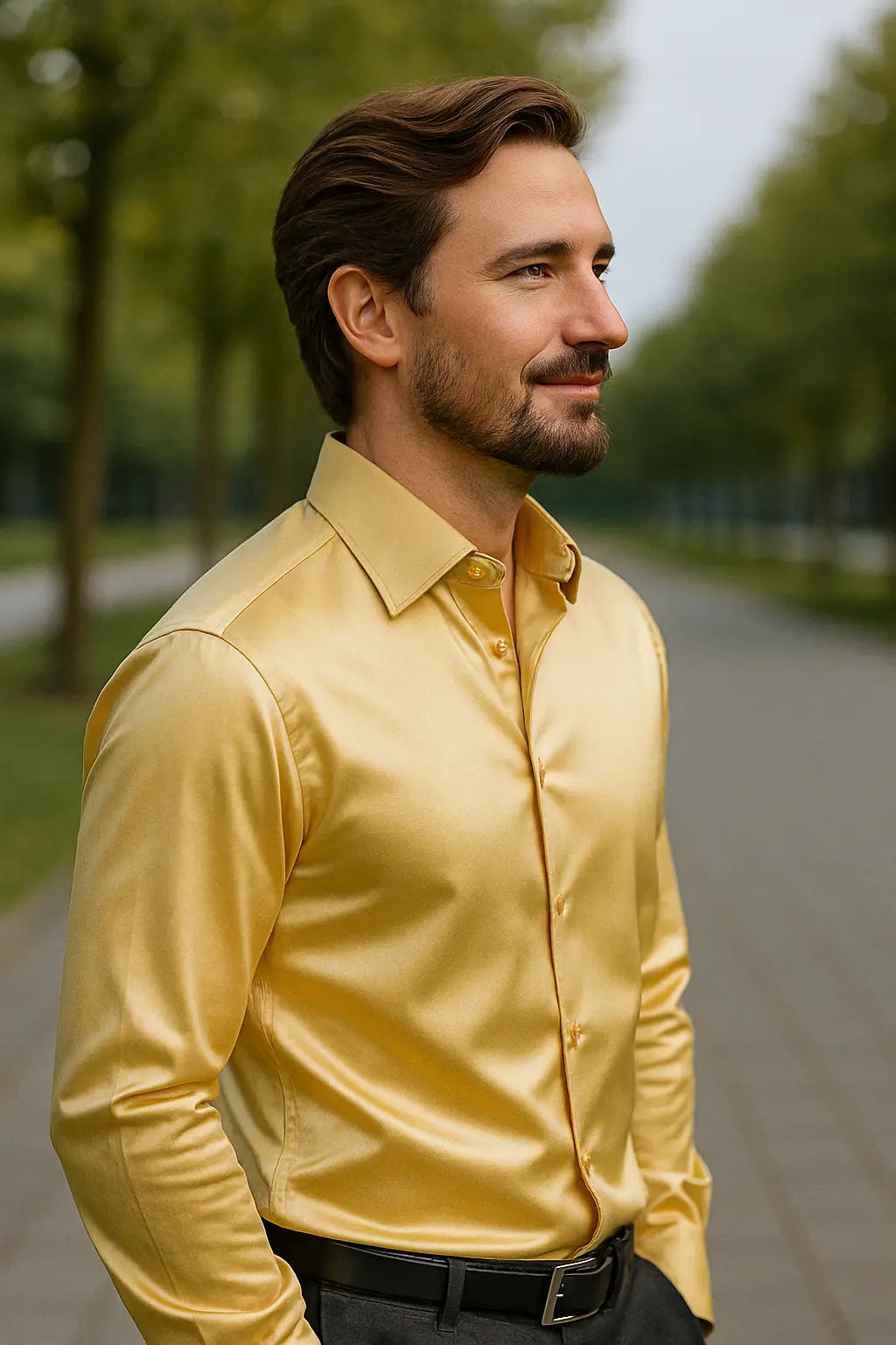 Rafael - Chemise Satinée Élégante Homme