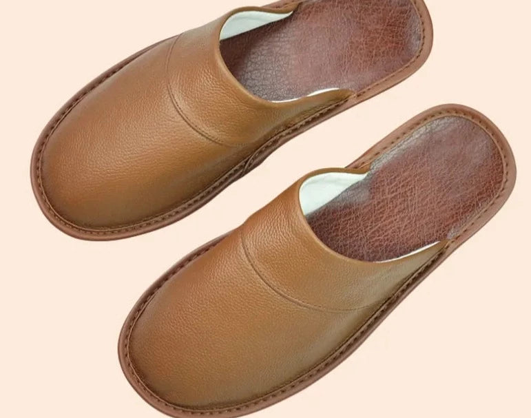 Ivan - Chaussons Cuir Confortables Homme