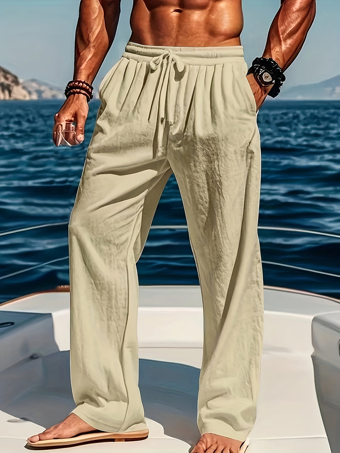 Milo - Pantalon Lin Casual Homme