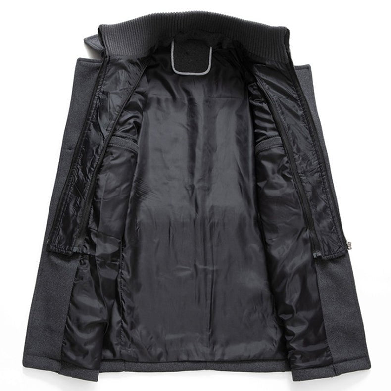 Laurent - Manteau Élégant Long Col Montant