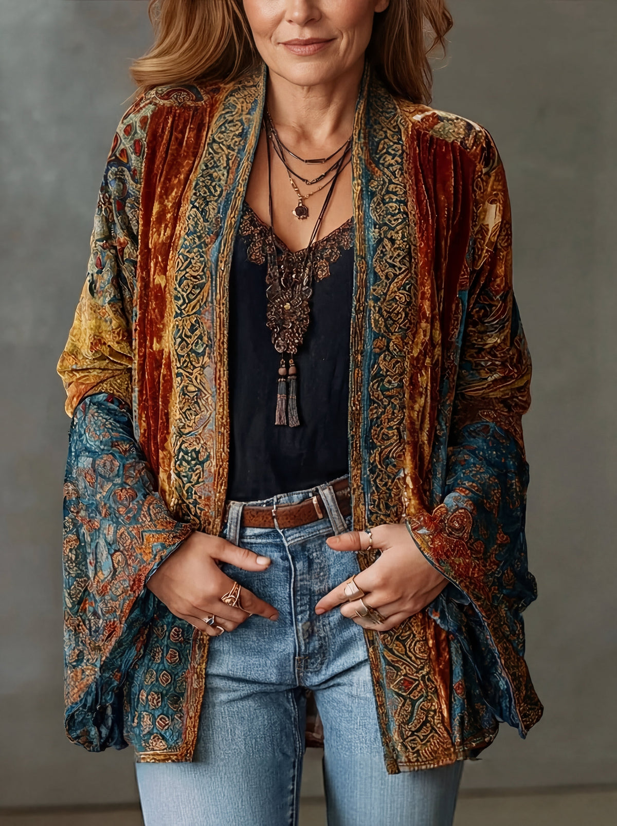 Caroline - Kimono Chic Vintage Imprimé