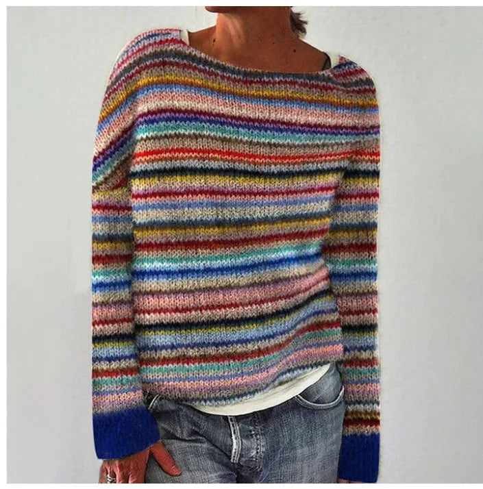 Sylvie - Pull Élégant Jacquard Col Rond