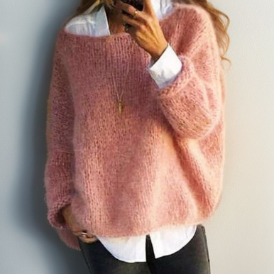 Marguerite - Pull Élégant Oversize Grosse Maille
