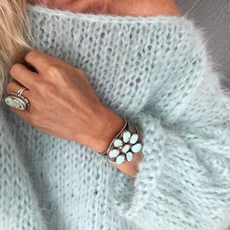 Marguerite - Pull Élégant Oversize Grosse Maille