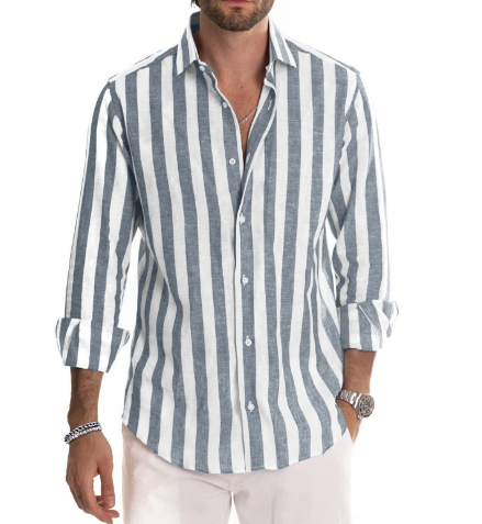 Pieter - Chemise en Coton Rayée - Intemporelle - Hommes-1
