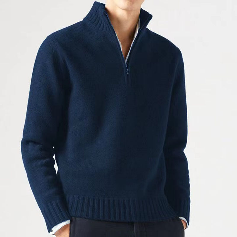 Philippe - Pull Élégant Col Montant Zippé