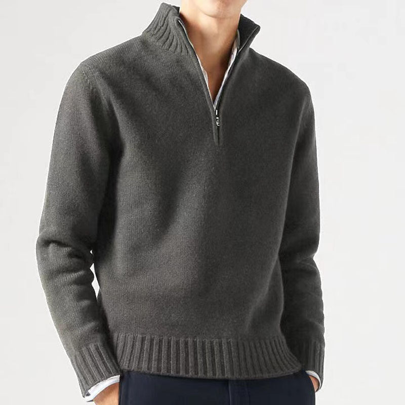 Philippe - Pull Élégant Col Montant Zippé