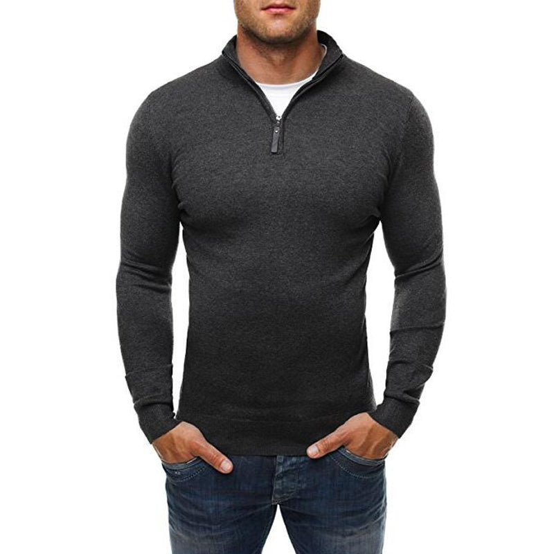 Christophe - Pull Intemporel Ajusté Col Zippé