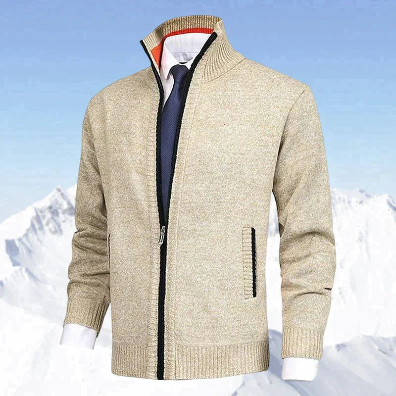Laurent - Cardigan Élégant Col Montant Zippé
