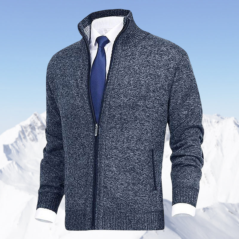 Laurent - Cardigan Élégant Col Montant Zippé