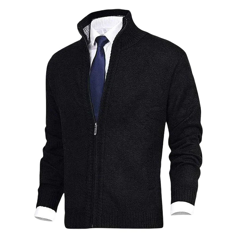 Laurent - Cardigan Élégant Col Montant Zippé