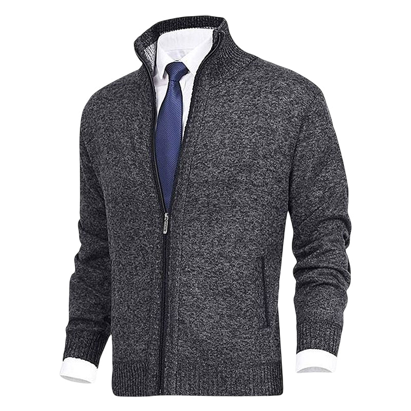 Laurent - Cardigan Élégant Col Montant Zippé