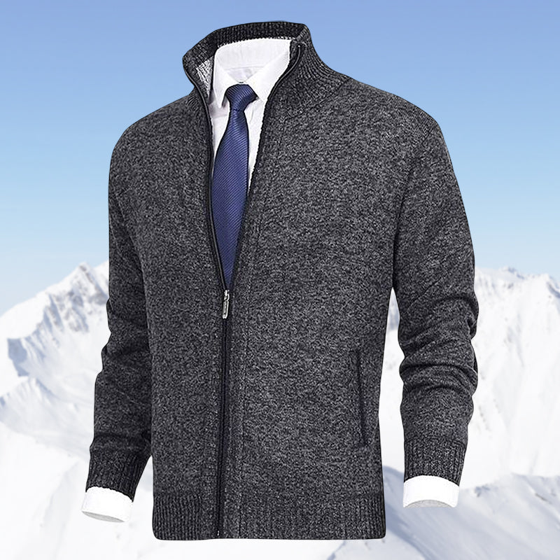 Laurent - Cardigan Élégant Col Montant Zippé