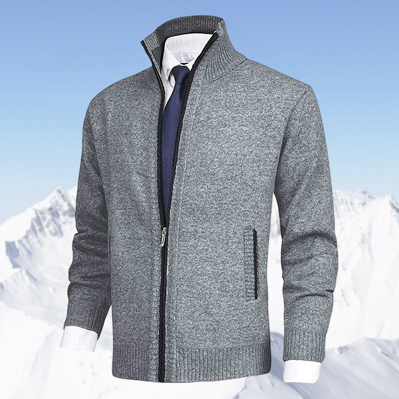 Laurent - Cardigan Élégant Col Montant Zippé