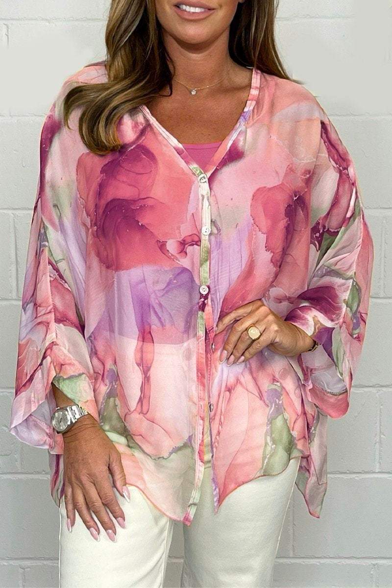 Chemise Femme Imprimée Manches Longues Oversize - Noa