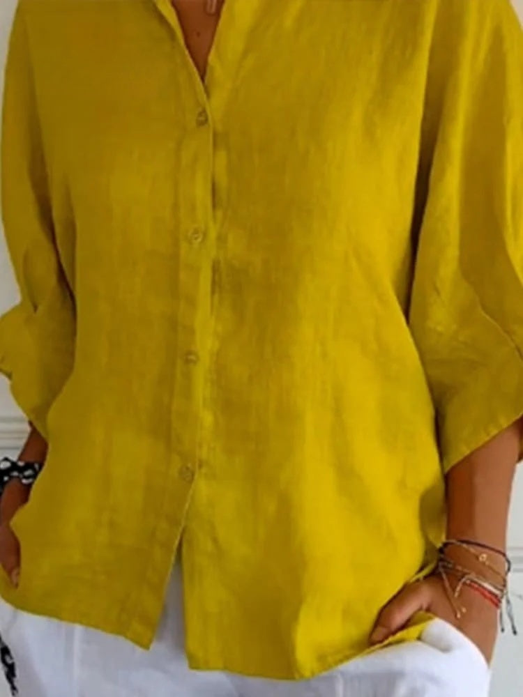 Nathalie - Blouse Lin Légère Boutonnée Femme