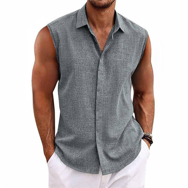 Thomas - Débardeur Chemise Lin Léger Homme