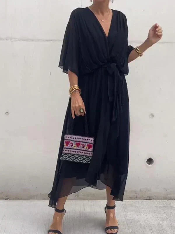 Robe Longue Femme Fluide en Mousseline - Céline
