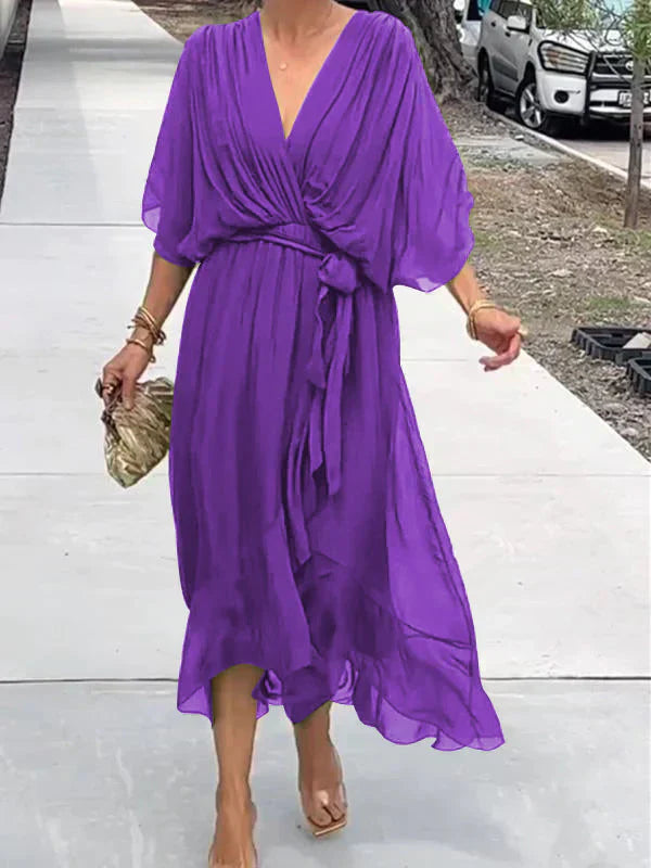 Robe Longue Femme Fluide en Mousseline - Céline