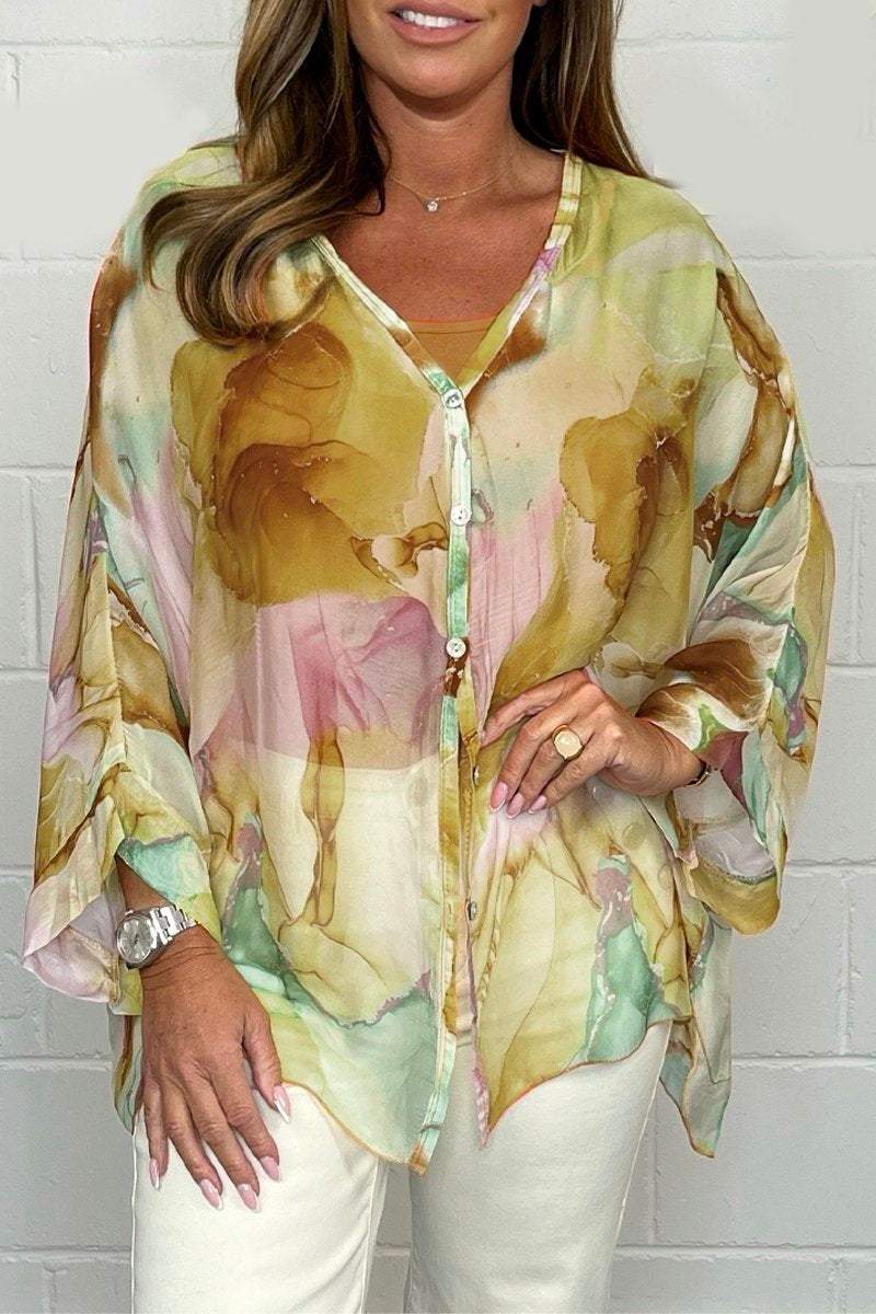 Chemise Femme Imprimée Manches Longues Oversize - Noa