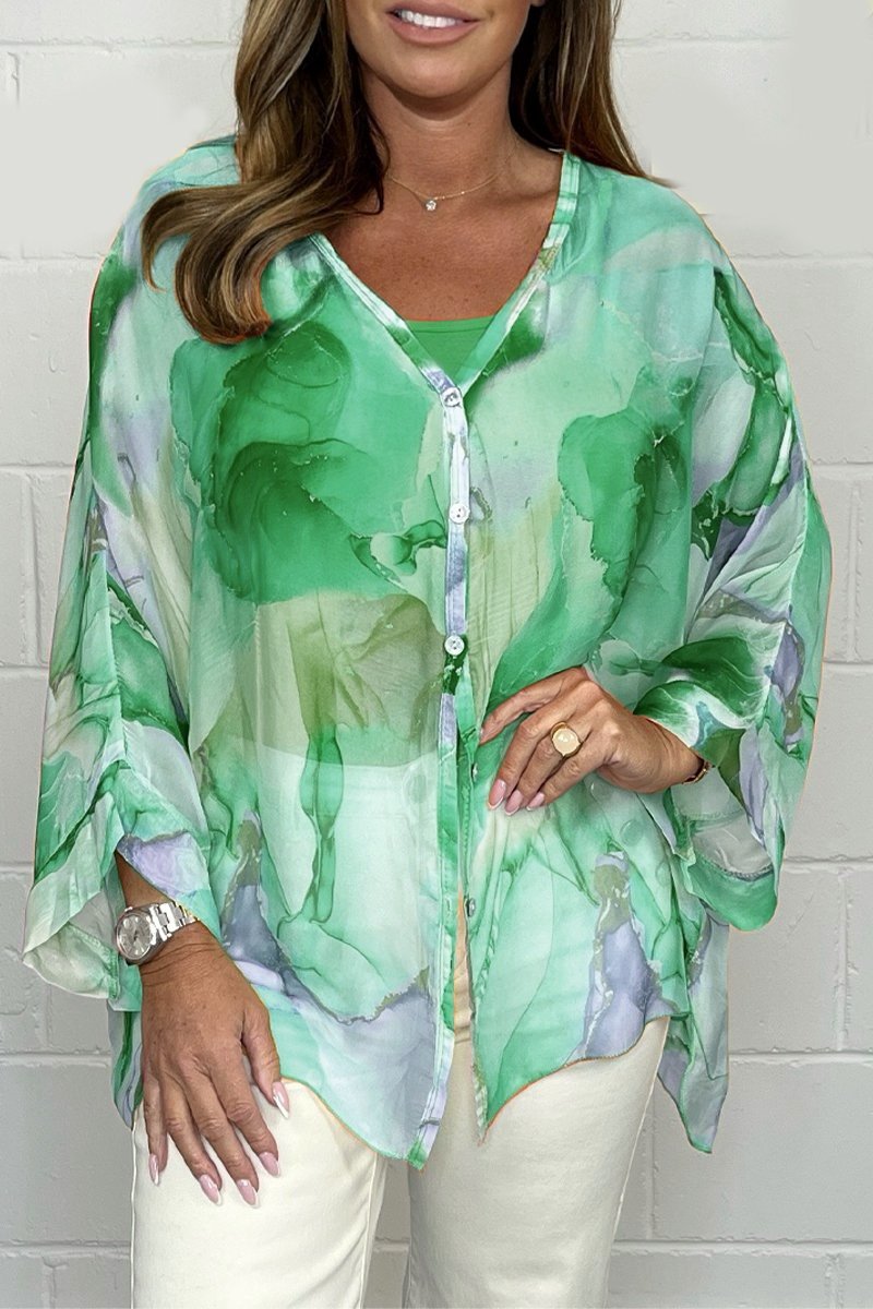 Chemise Femme Imprimée Manches Longues Oversize - Noa