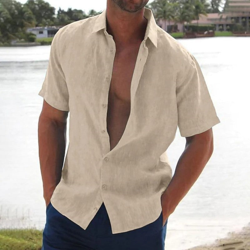 Antonio - Chemise en Lin Manches Courtes Homme