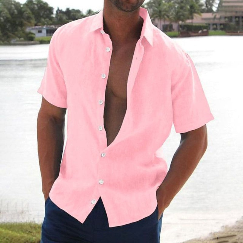 Antonio - Chemise en Lin Manches Courtes Homme