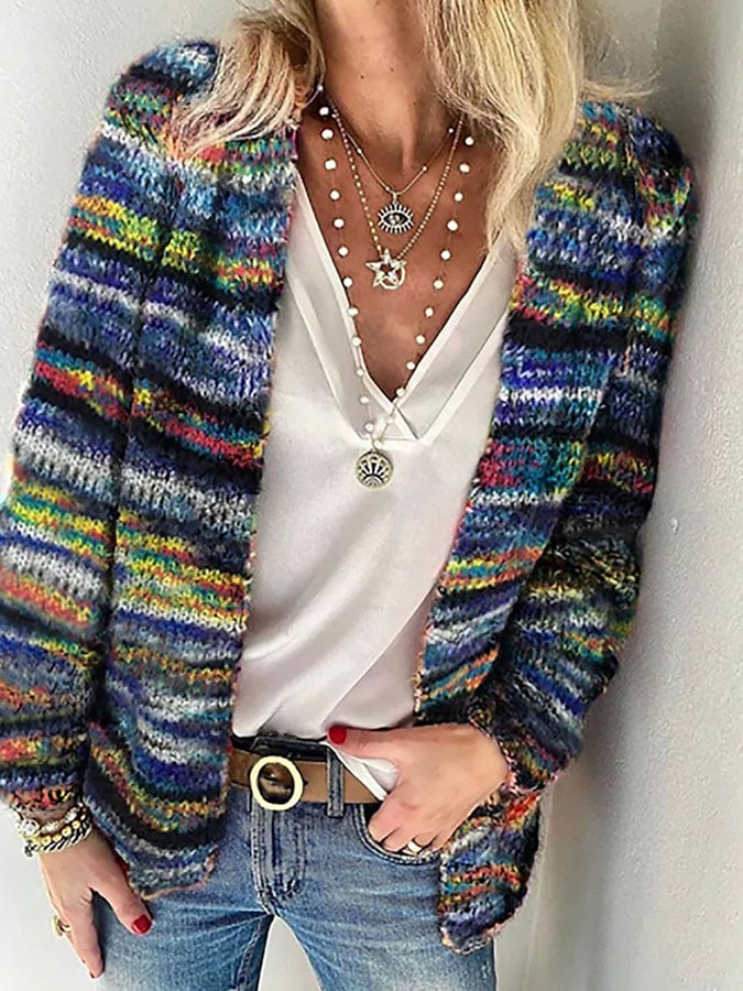 Isabelle - Gilet Élégant Bohème Grosse Maille