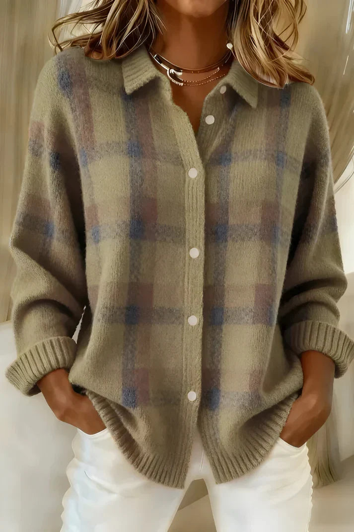 Nathalie - Cardigan Élégant Oversize Imprimé
