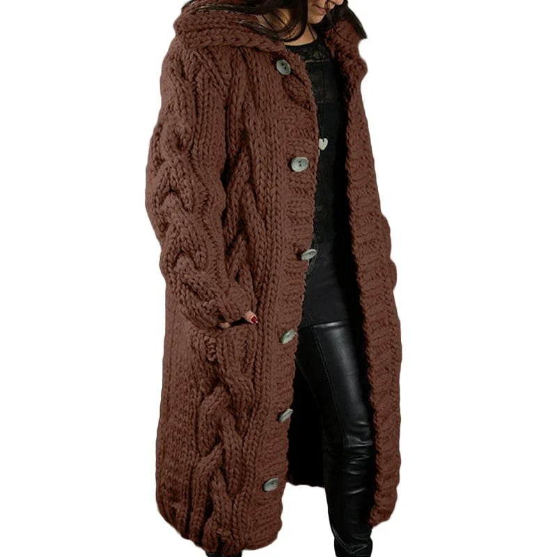 Aurélie - Gilet Élégant Torsadé Long