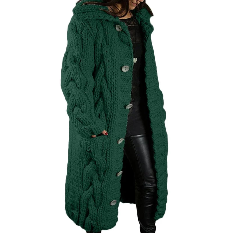 Aurélie - Gilet Élégant Torsadé Long