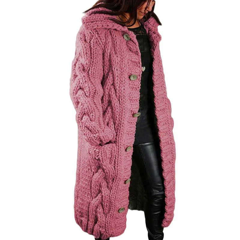 Aurélie - Gilet Élégant Torsadé Long
