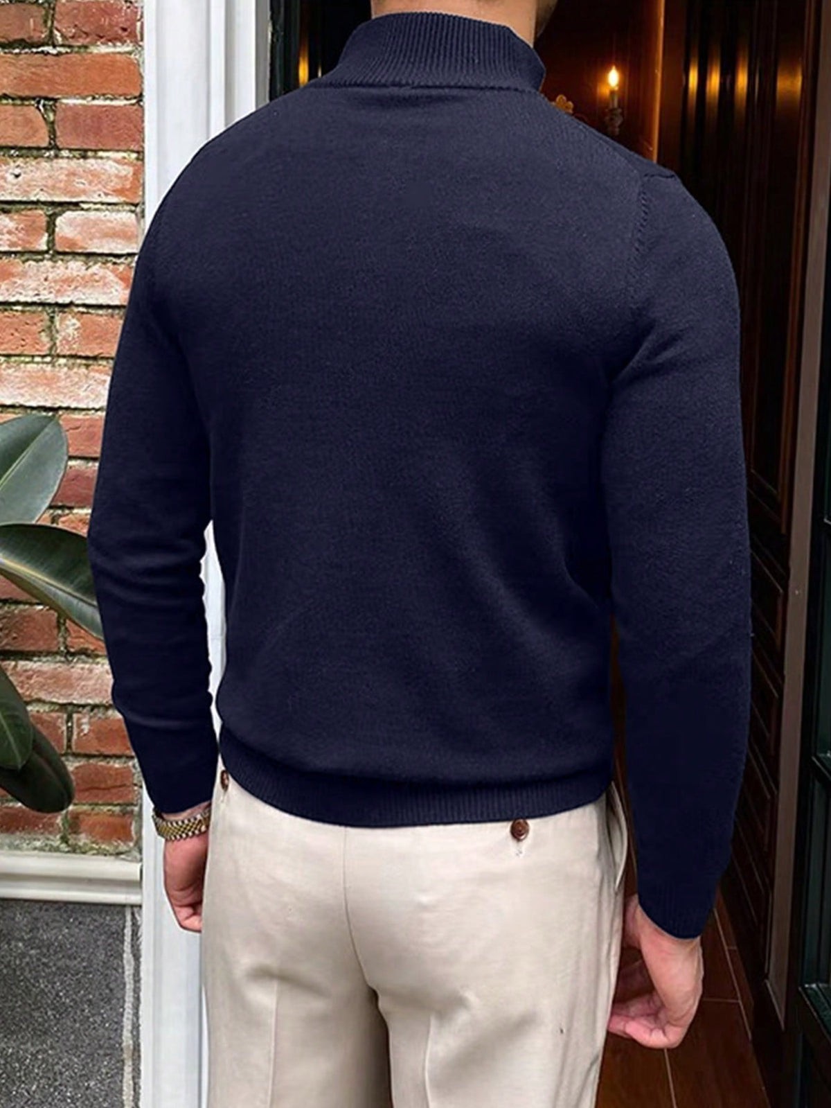 Nicolas - Pull Élégant Ajusté Col Zippé