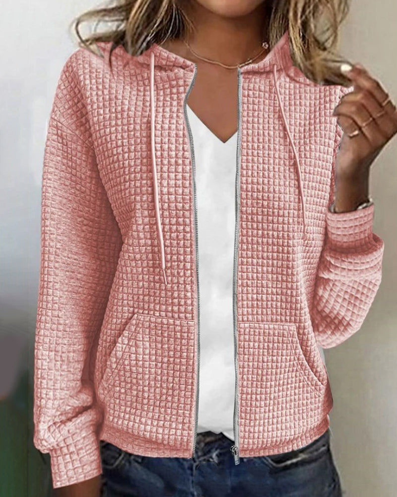 Chloé - Sweat à Capuche Chic Texturé Zippé