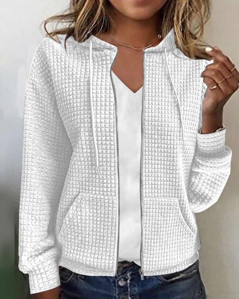 Chloé - Sweat à Capuche Chic Texturé Zippé