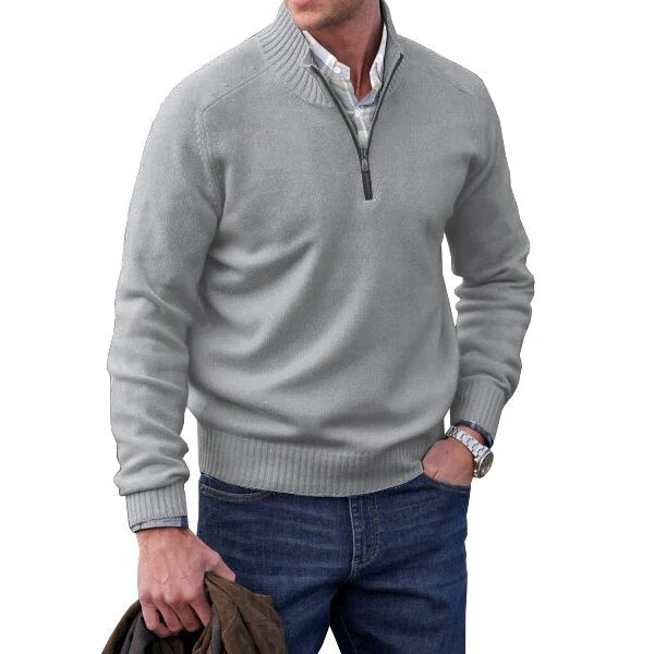 Vincent - Pull Élégant Col Montant Zippé