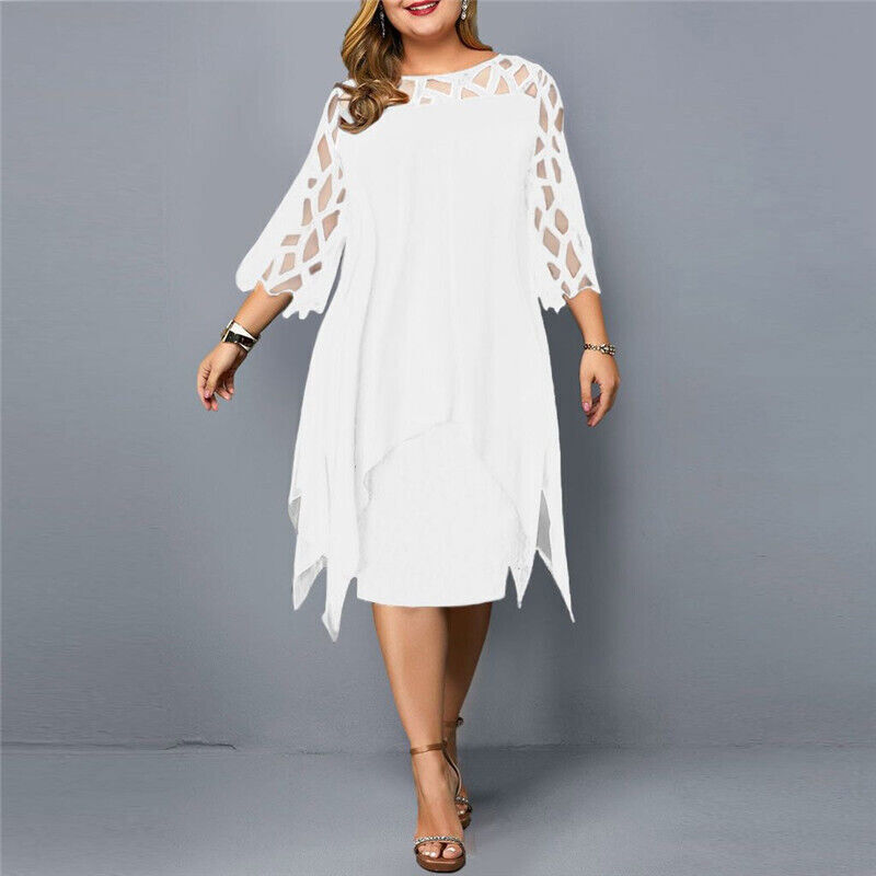 Monique - Robe Mi-Longue Femme Élégante Grande Taille