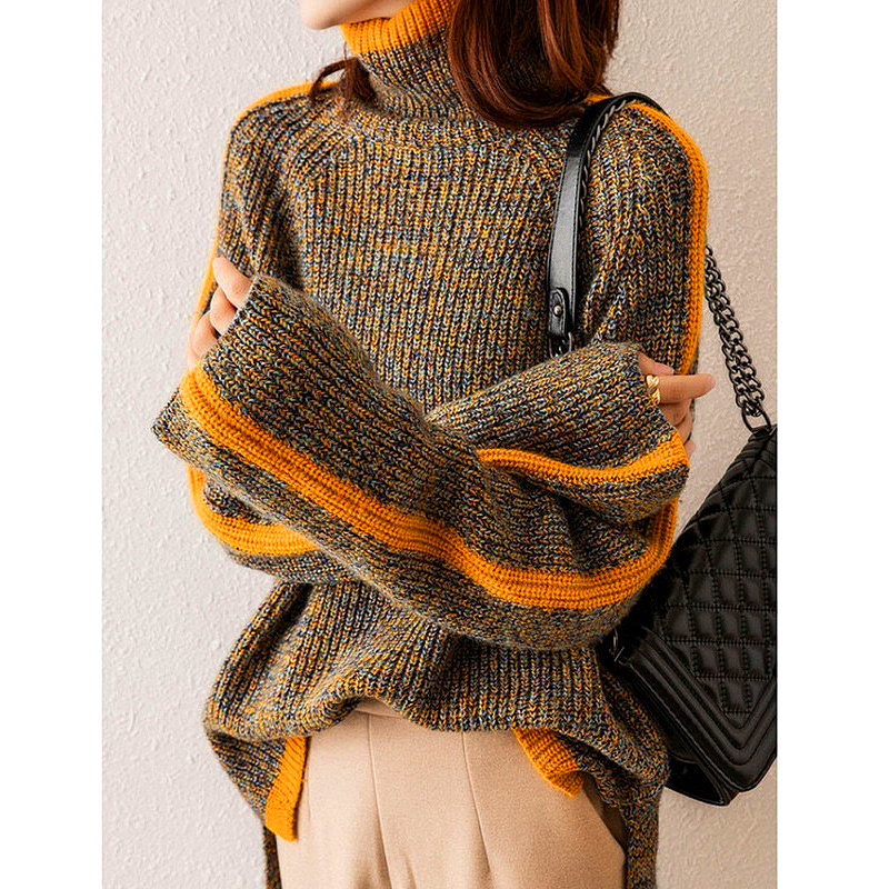 London - Pull oversized cachemire col roulé élégant pour femme