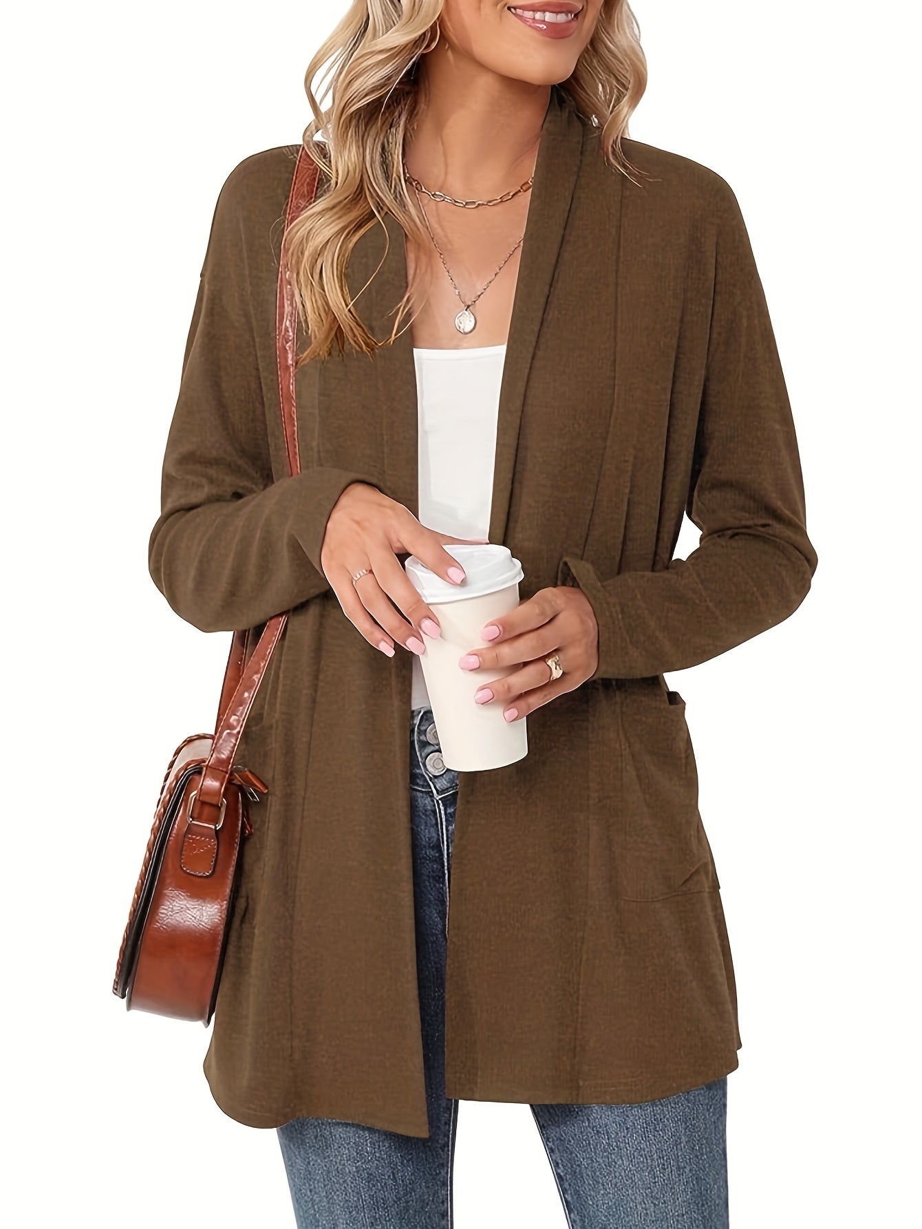 Camille - Gilet Élégant Long Poches