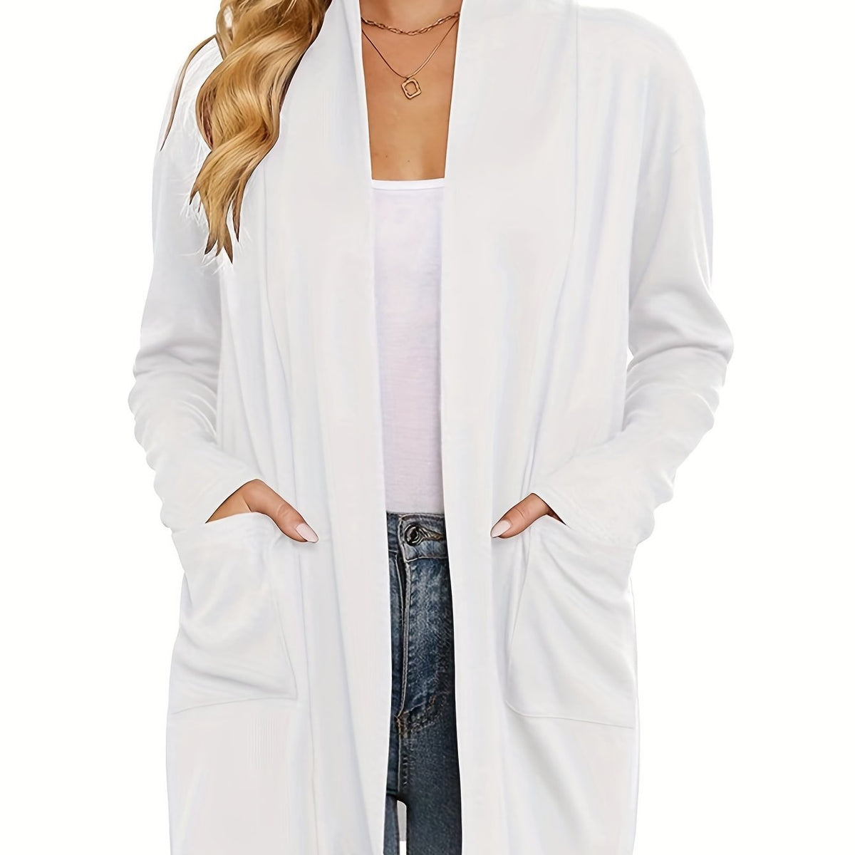 Camille - Gilet Élégant Long Poches