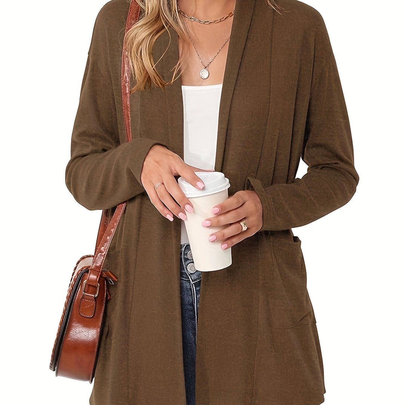 Camille - Gilet Élégant Long Poches