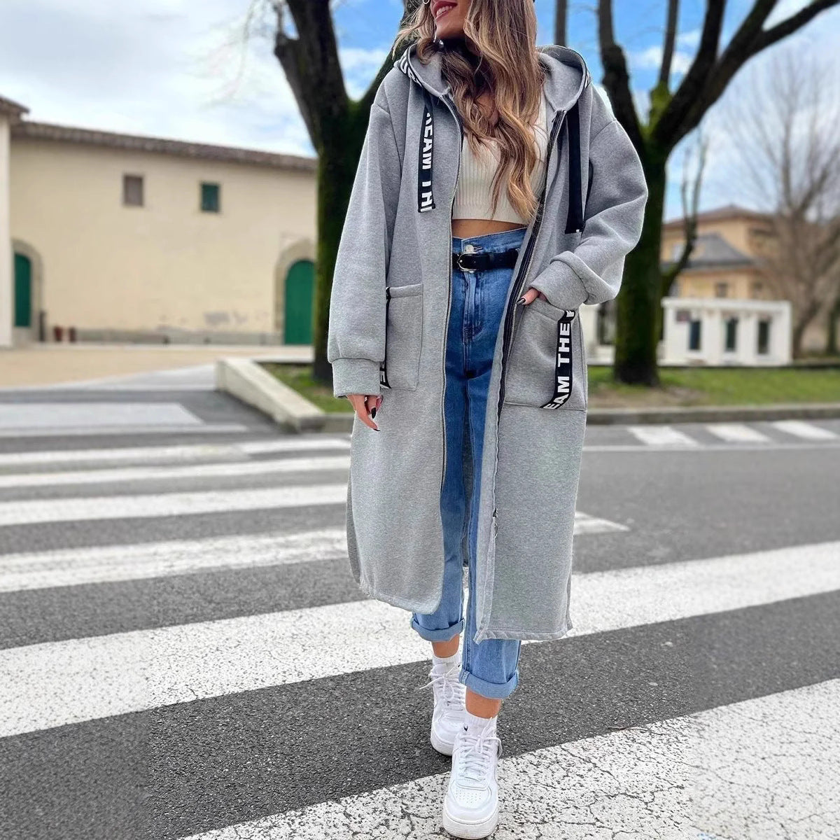 Florence | Sweat à Capuche Stylé Oversize Zippé