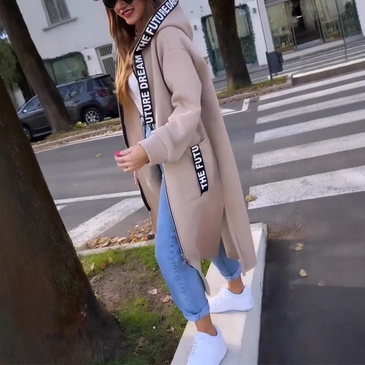 Florence | Sweat à Capuche Stylé Oversize Zippé