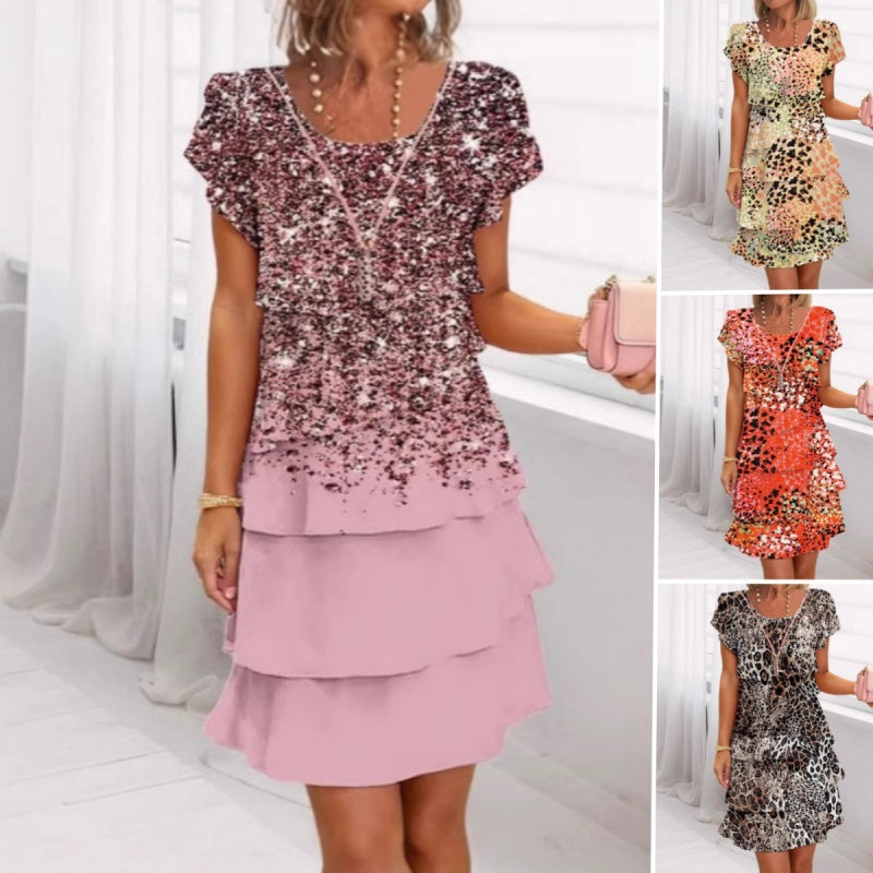 Chloé - Robe Courte Femme Léopard à Volants