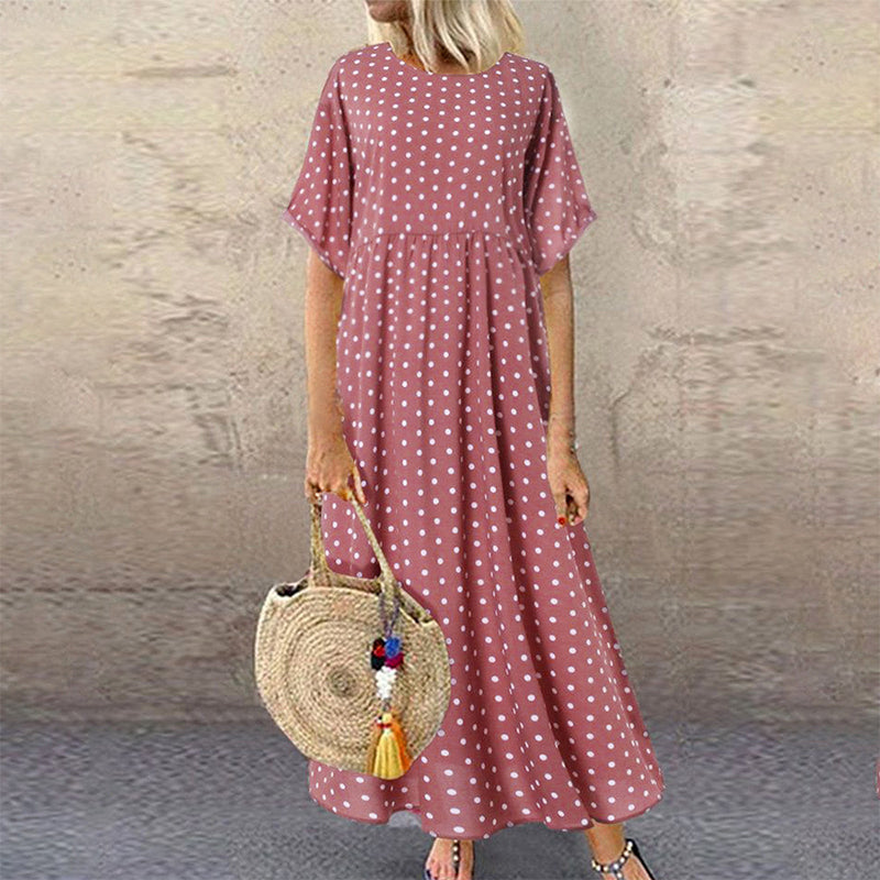 Sylvie - Robe Longue Femme à Pois Bohème