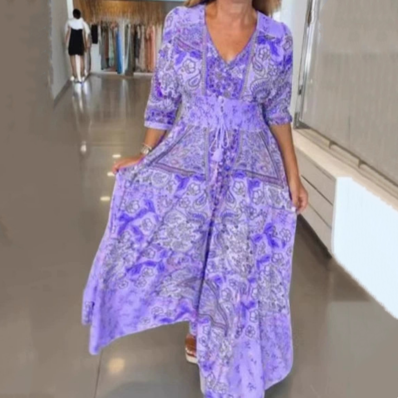 Robe Longue Femme Bohème Fleurie - Camille