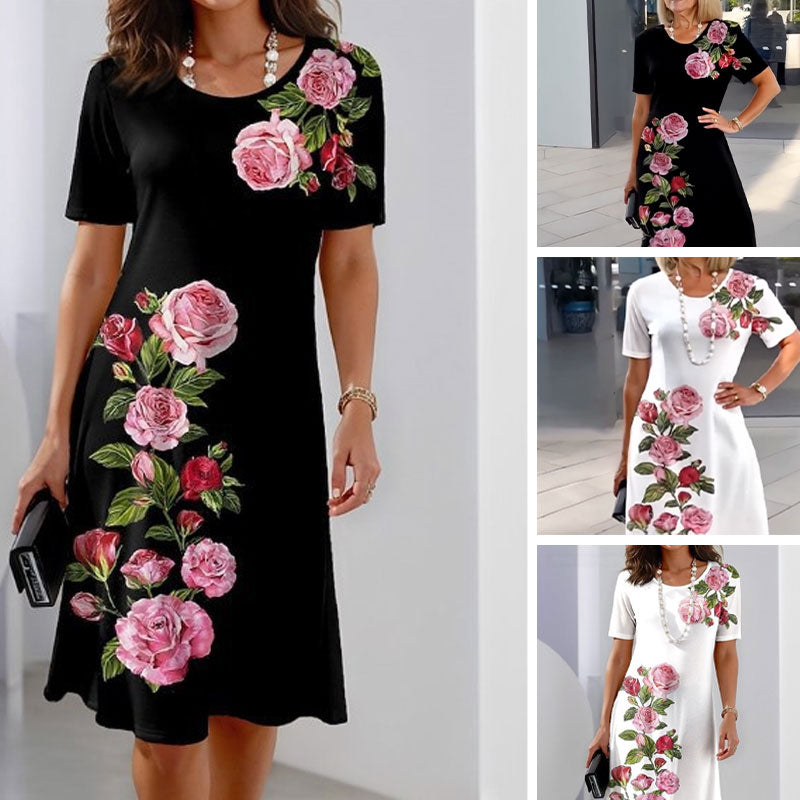 Robe midi femme fleurie élégante - Aurélie